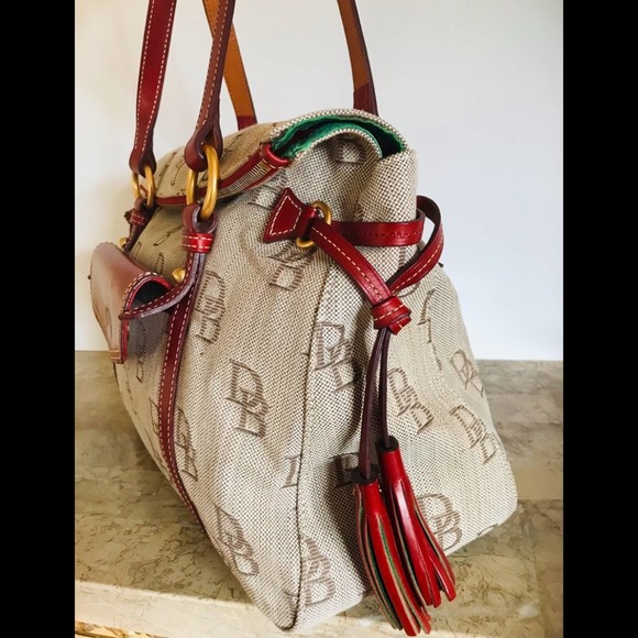 DOONEY AND BOURKE CANVAS/a JACQUARD LARGE SATCHEL - Picture 4 of 9